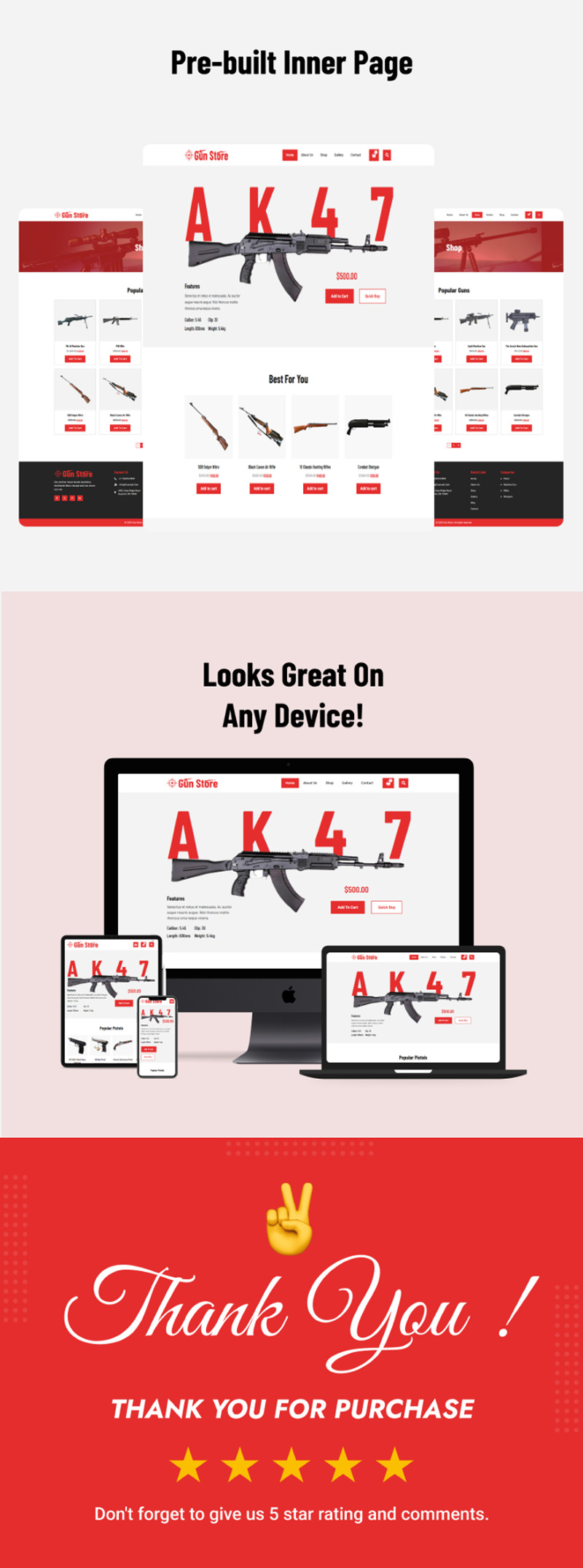 枪支商店 - 在线枪支商店 HTML 模板 - Features Image 2