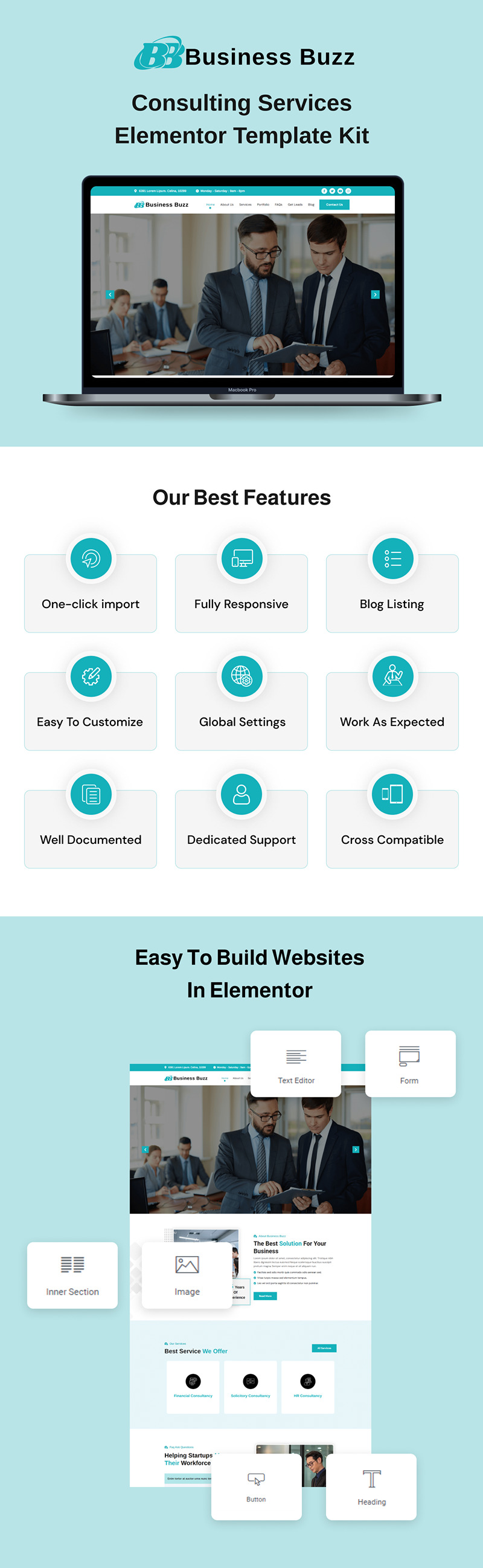 Business Buzz - Consulting Services Elementor Template Kit - Features Image 1