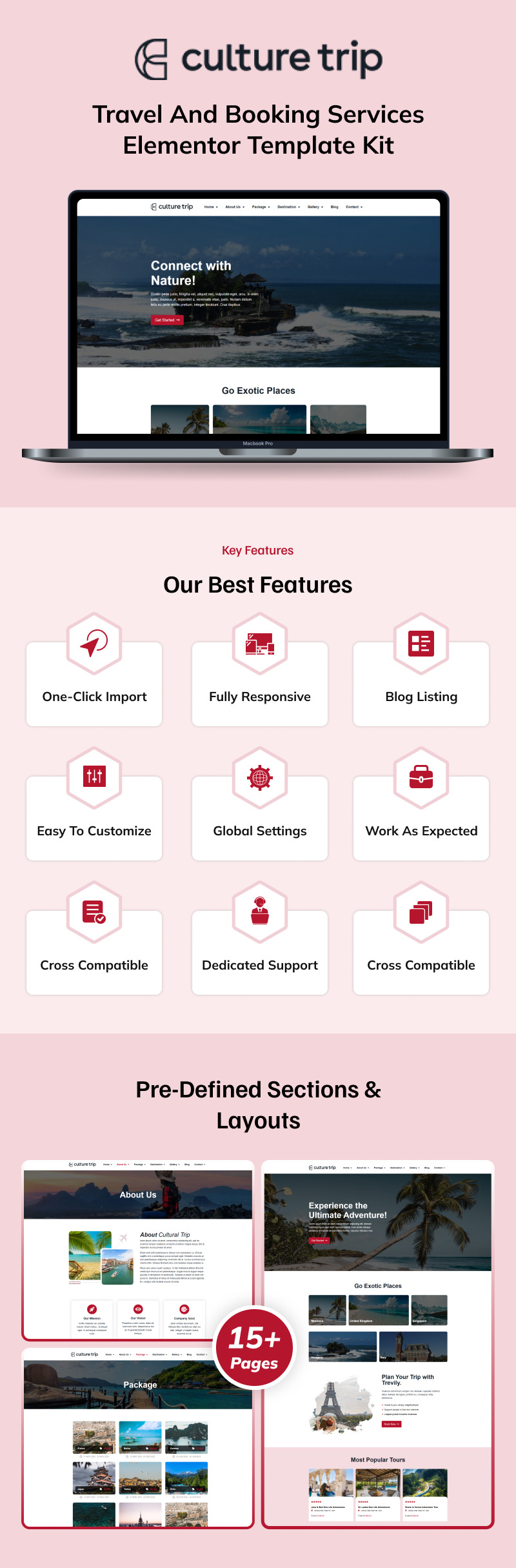 Culture Trip - Travel and Booking Services Elementor Template Kit - Features Image 1