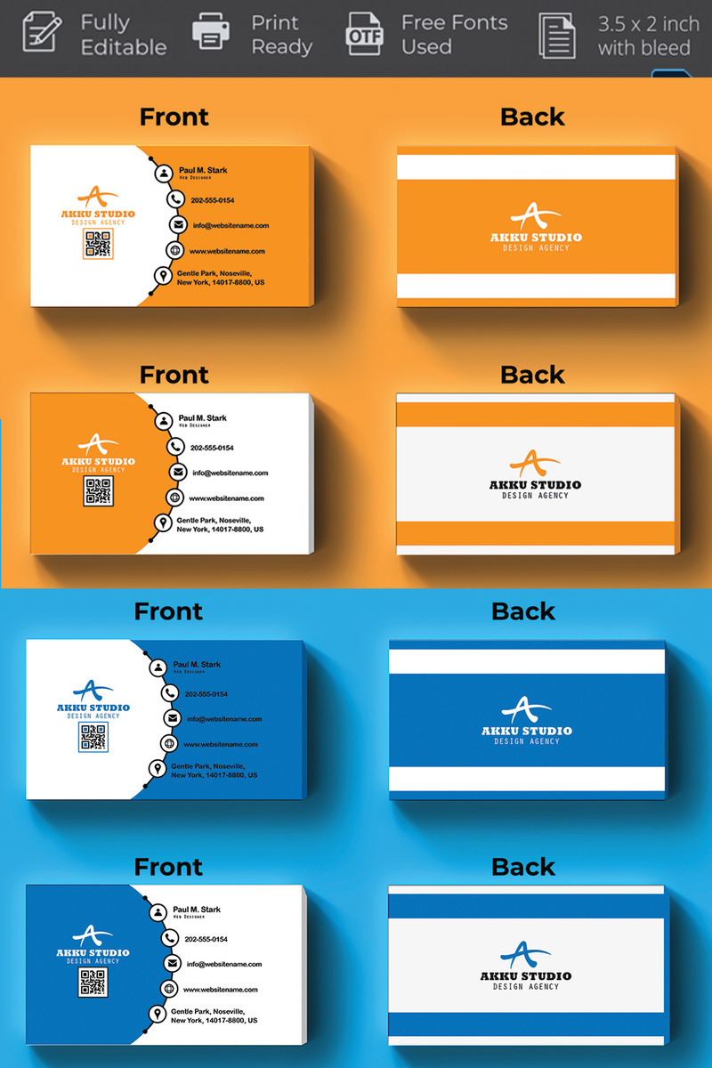 Business Card Design 4 Color - Features Image 1