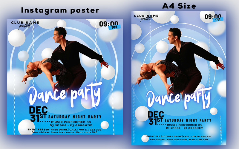 Modelo de folheto de dança. Design moderno e elegante para Flyer. - Features Image 1