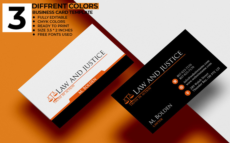 Creative Orange and black Business Card Template - Features Image 2