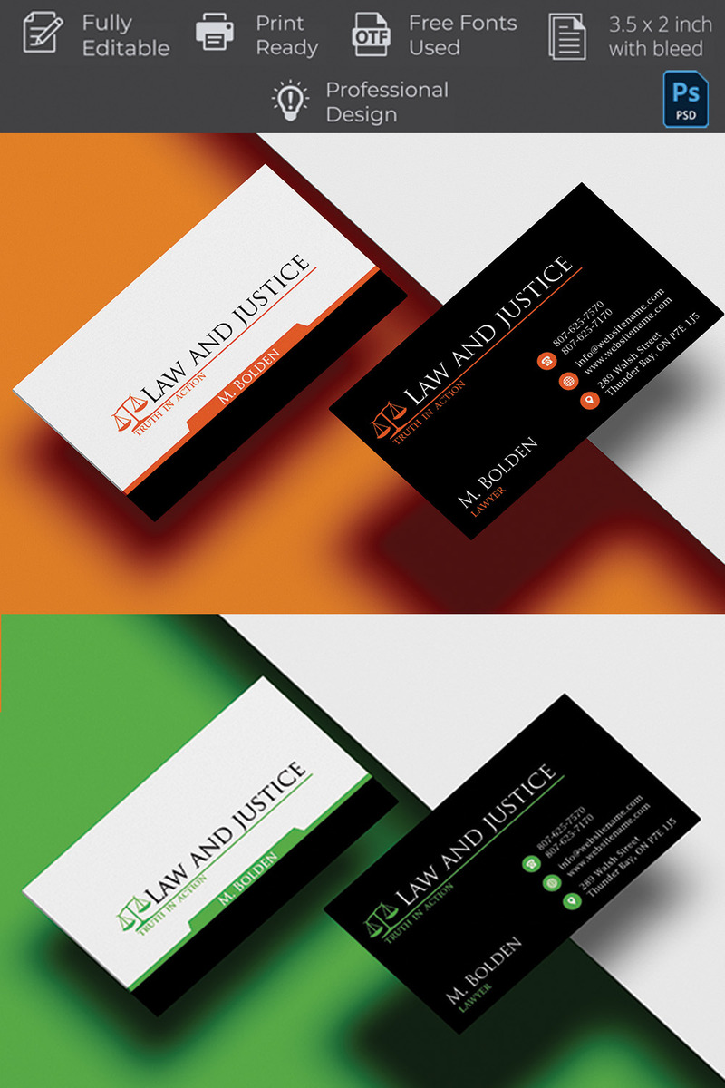 Creative Orange and black Business Card Template - Features Image 4