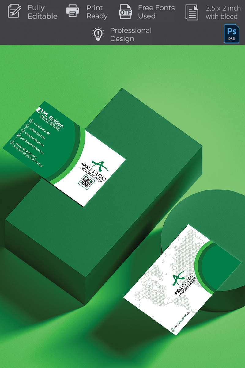 Light Business Card Design 304585 TemplateMonster light-business-card-design-304585-templatemonster