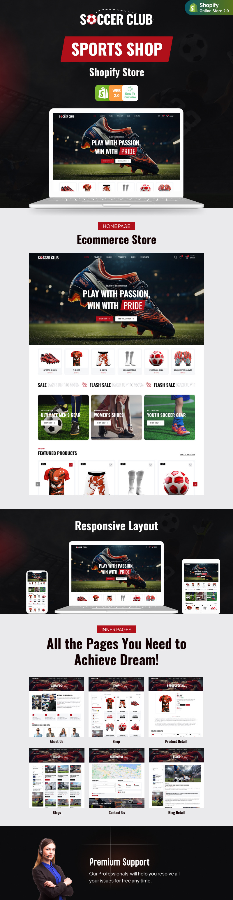 Soccer Club - Tema Shopify per negozi di articoli sportivi di calcio e calcio - Caratteristiche Immagine 5