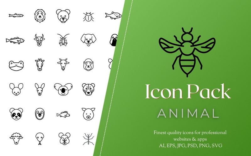 Icon Pack: 100 Animals Pack - Iconen - Features Image 1