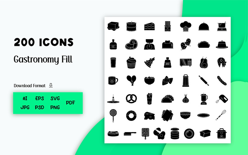 Icon Pack: Gastronomie Vul 200 gratis in - Features Image 1
