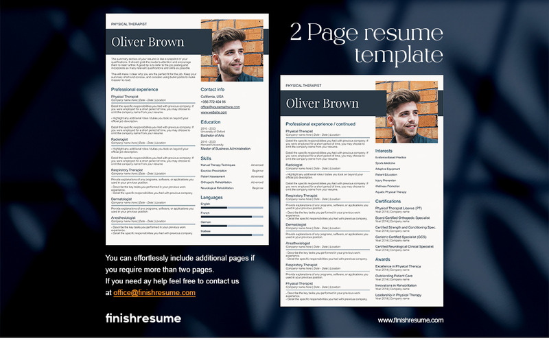 Physical therapist Resume Template | Finish Resume - Features Image 2
