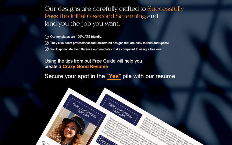 Childhood teacher resume template | Finish Resume - Features Image 9