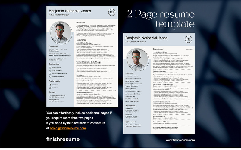 Animal shelter manager Resume Template | Finish Resume - Features Image 2