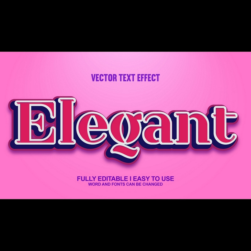 Elegant helt redigerbar vektor 3D-texteffekt - Features Image 1