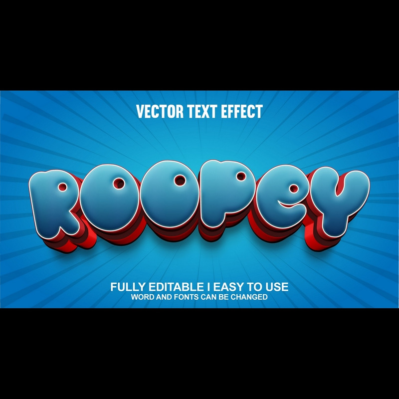 Roopey Fully Editable Vector 3D Text Effect - Features Image 1