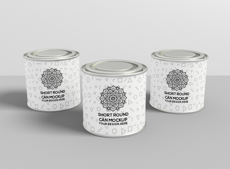 Round, Square, Tall, Short Metal Cans Mockup - Features Image 5