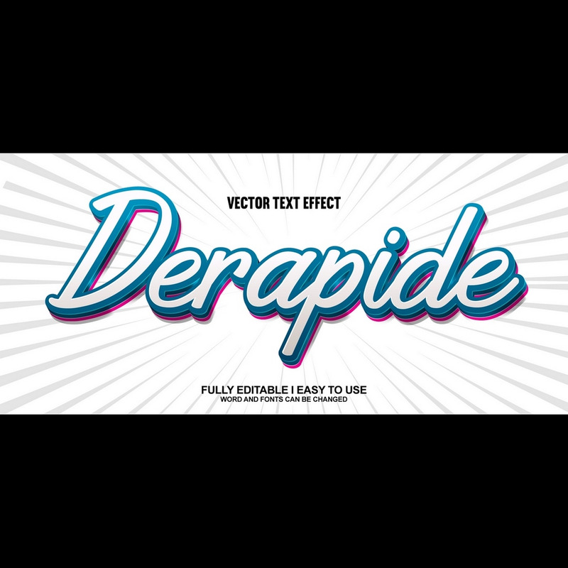 Derapide helt redigerbar vektor 3D-texteffekt - Features Image 1