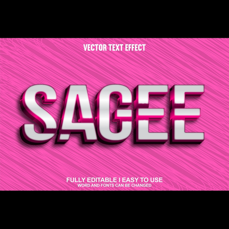 Sagee Fully Editable Vector 3D Text Effect - Features Image 1