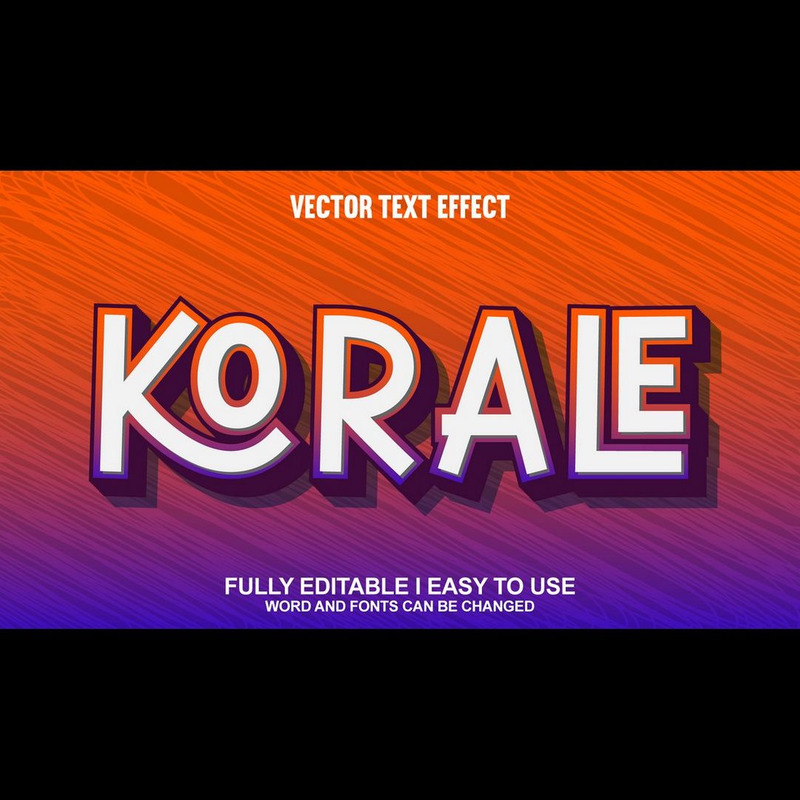 Korale helt redigerbar vektor 3D-texteffekt - Features Image 1