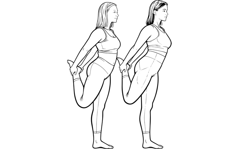 Vectorlijntekening van vrouwen die zich samen uitrekken. - Features Image 1