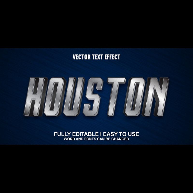 Houston2 Fullständigt redigerbar vektor 3D-texteffekt - Features Image 1