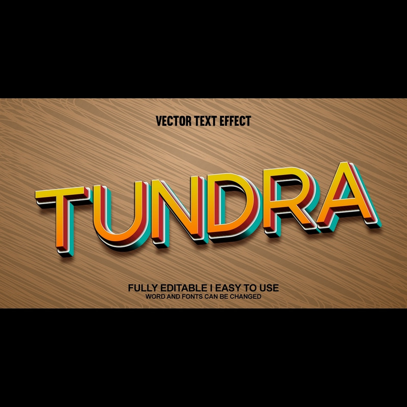 Effetto testo vettoriale 3D completamente modificabile Tundra - Caratteristiche Immagine 1