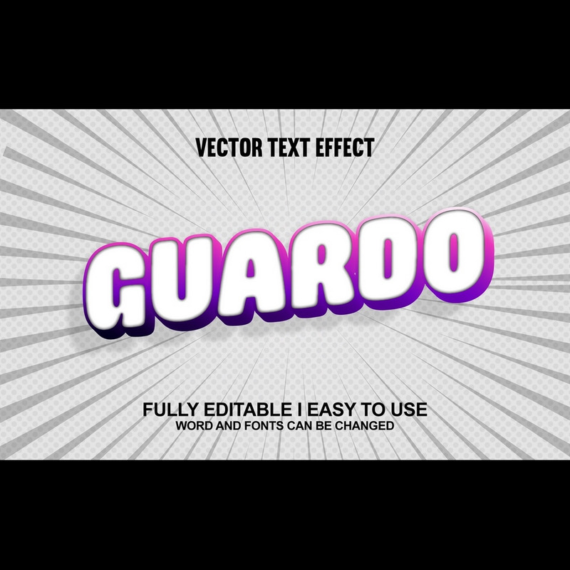 Guardo helt redigerbar vektor 3D-texteffekt - Features Image 1