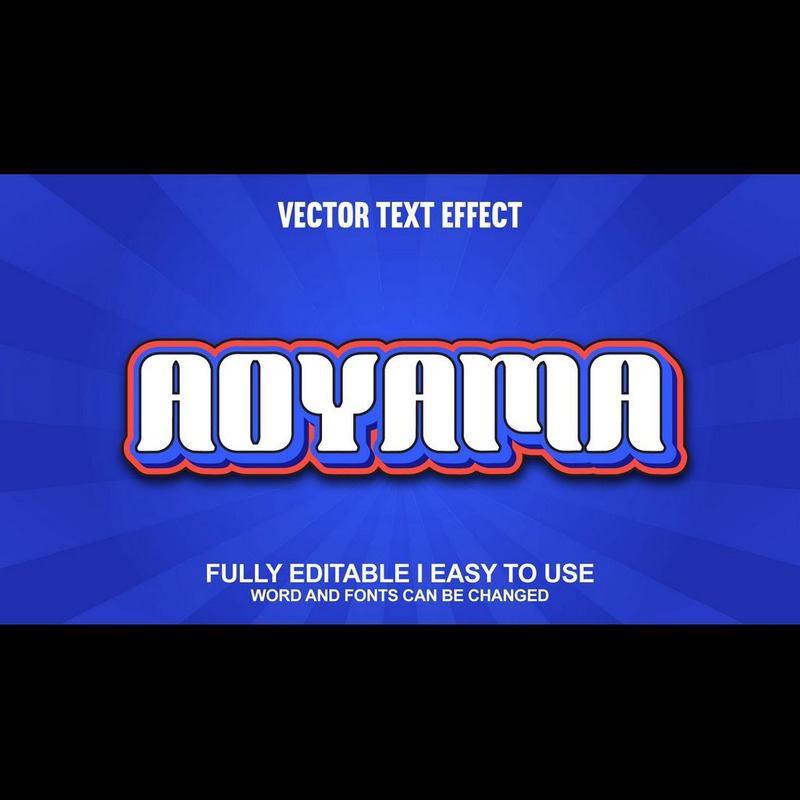 Aoyama Fully Editable Vector 3D Text Effect - Features Image 1