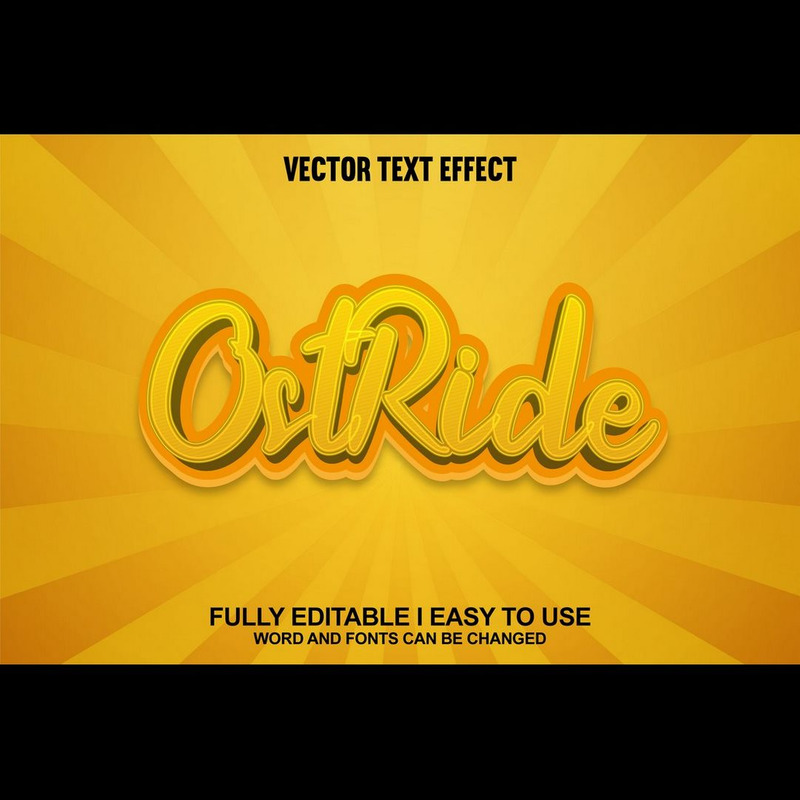 Effetto testo vettoriale 3D completamente modificabile Ostride - Caratteristiche Immagine 1