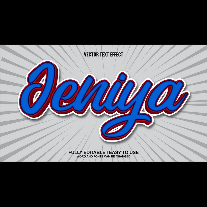 Jeniyo helt redigerbar vektor 3D-texteffekt - Features Image 1