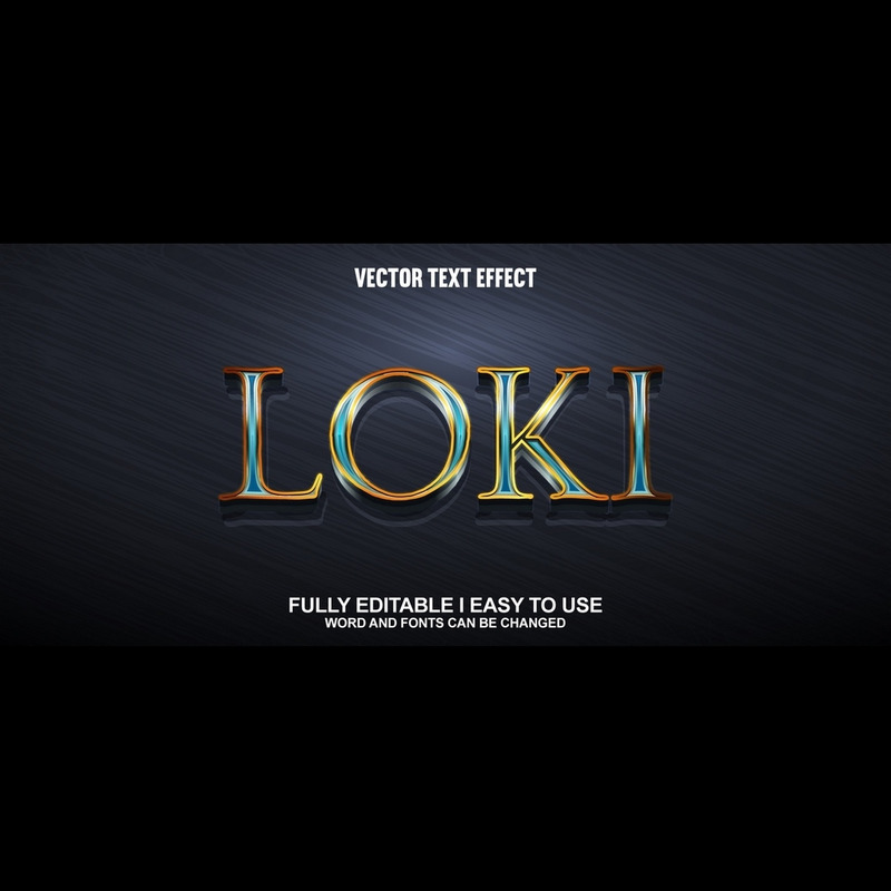 Loki Fully Editable Vector 3D Text Effect - Features Image 1