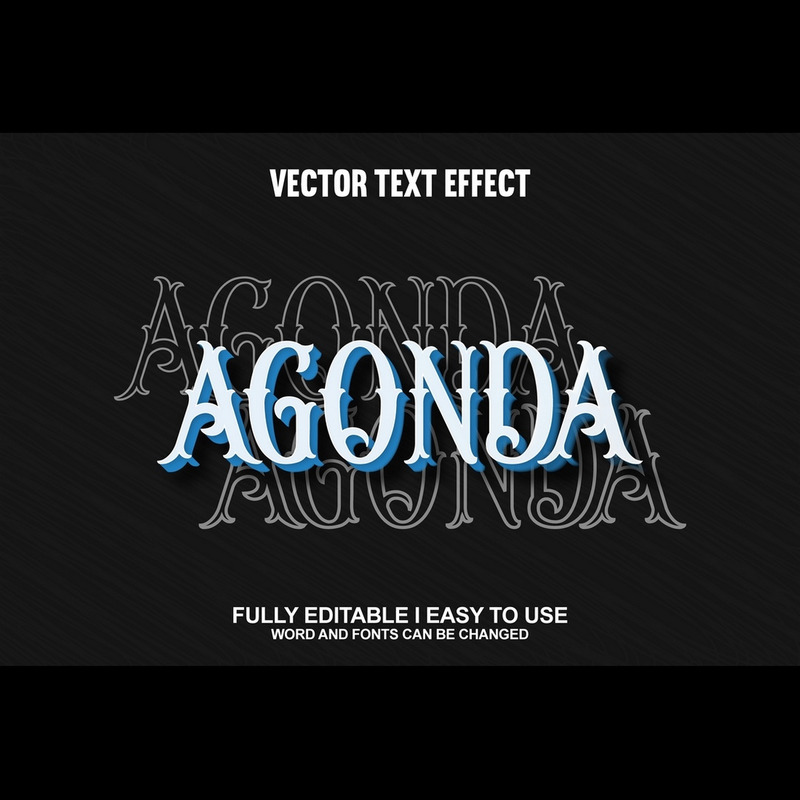 Agonda Fully Editable Vector 3D Text Effect - Features Image 1