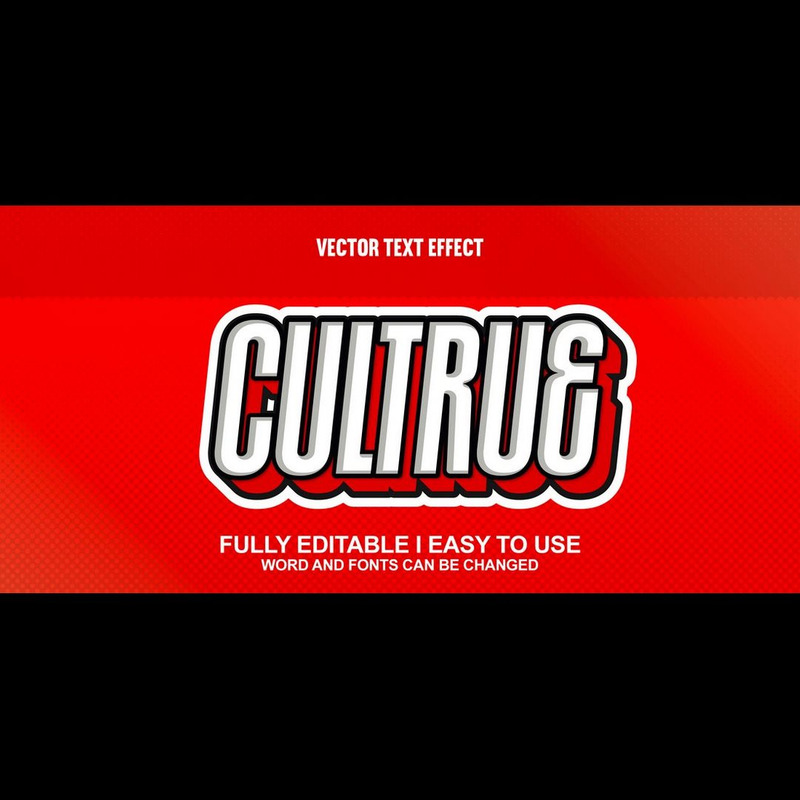 Cultrue2 helt redigerbar vektor 3D-texteffekt - Features Image 1