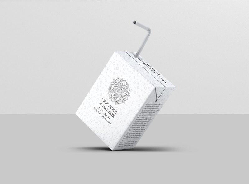 Mockup di una piccola scatola di succo o latte - Caratteristiche Immagine 5