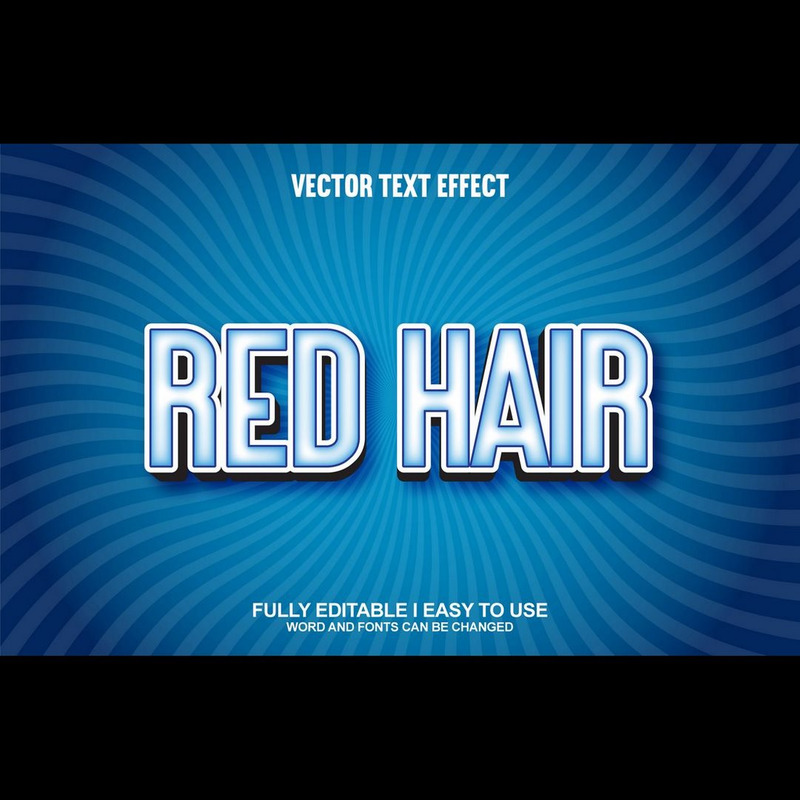 Red Hair Fully Editable Vector 3D Text Effect - Features Image 1