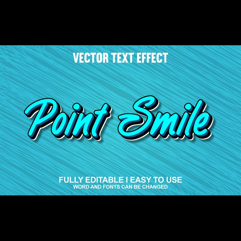 Point Smile Fullständigt redigerbar vektor 3D-texteffekt - Features Image 1