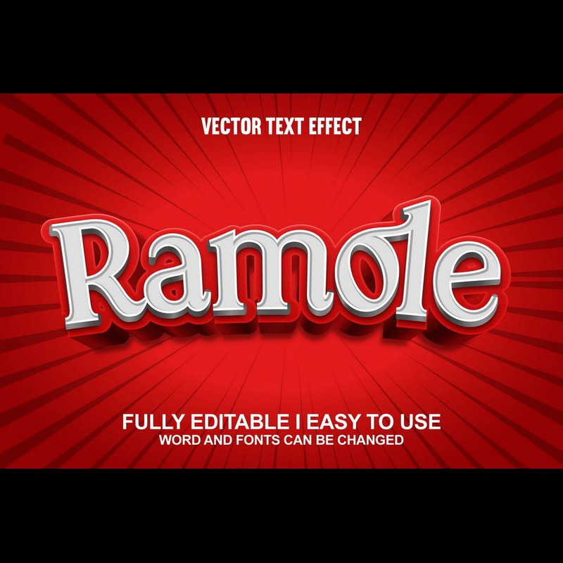 Ramole helt redigerbar vektor 3D texteffekt - Features Image 1