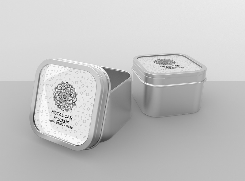 Round, Square, Tall, Short Metal Cans Mockup - Features Image 3