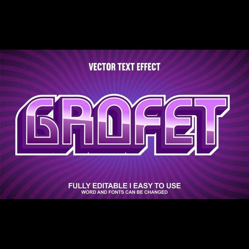 Grofet helt redigerbar vektor 3D-texteffekt - Features Image 1