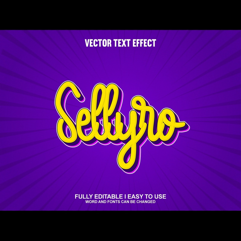 Sellyro Fully Editable Vector 3D Text Effect - Features Image 1