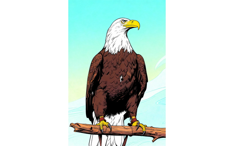 Vithövdad havsörn i Nordamerika i fångenskap (AI-illustrationsbild + vektorgrafik) - Features Image 1