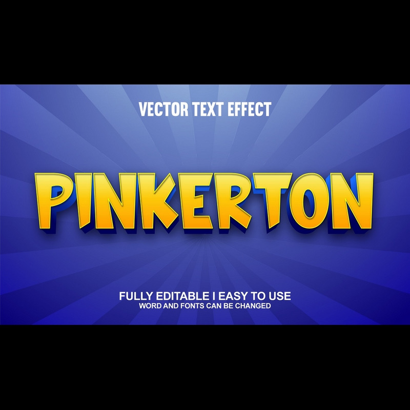 Pinkerton Fully Editable Vector 3D Text Effect - Features Image 1