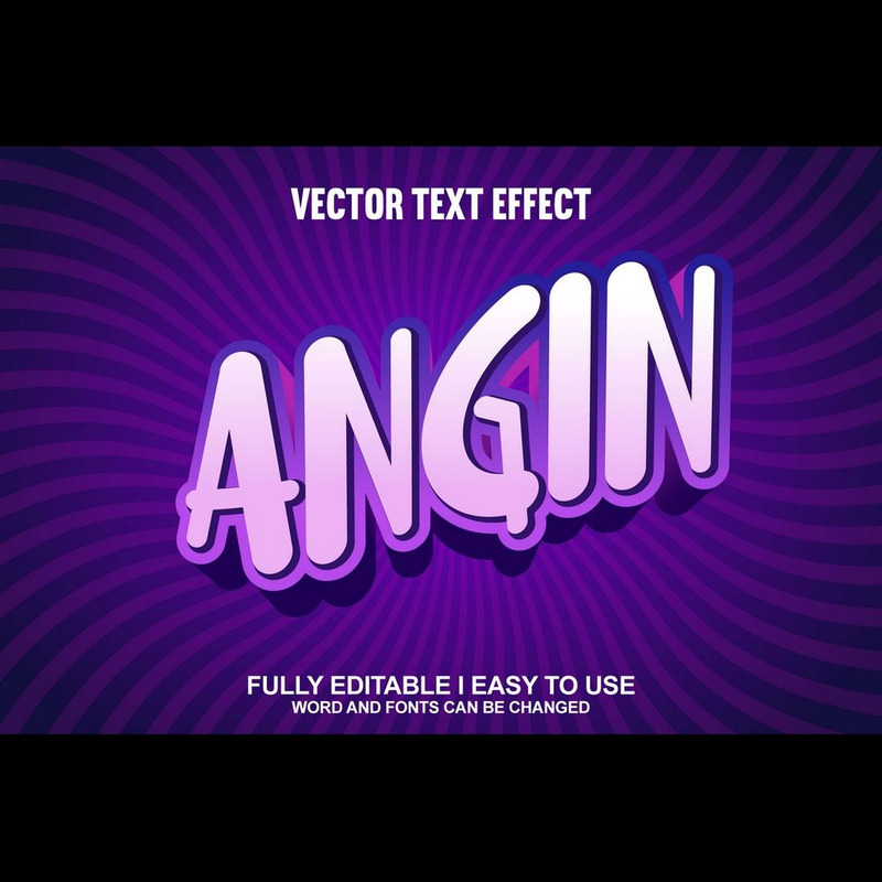 Angin Fully Editable Vector 3D Text Effect - Features Image 1