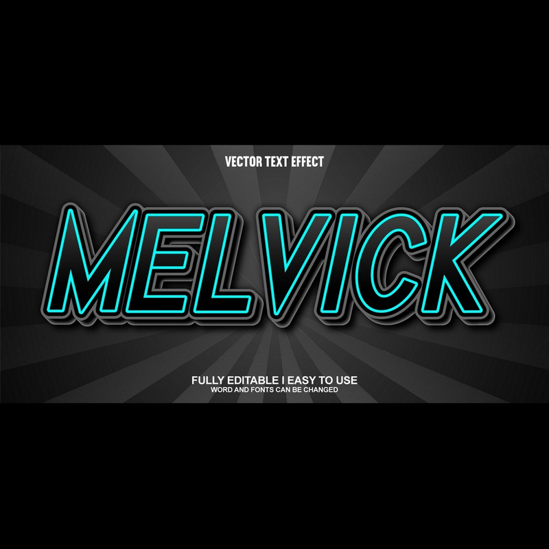 Effet de texte vectoriel 3D entièrement modifiable de Melvick - Caractéristiques de l’image 1