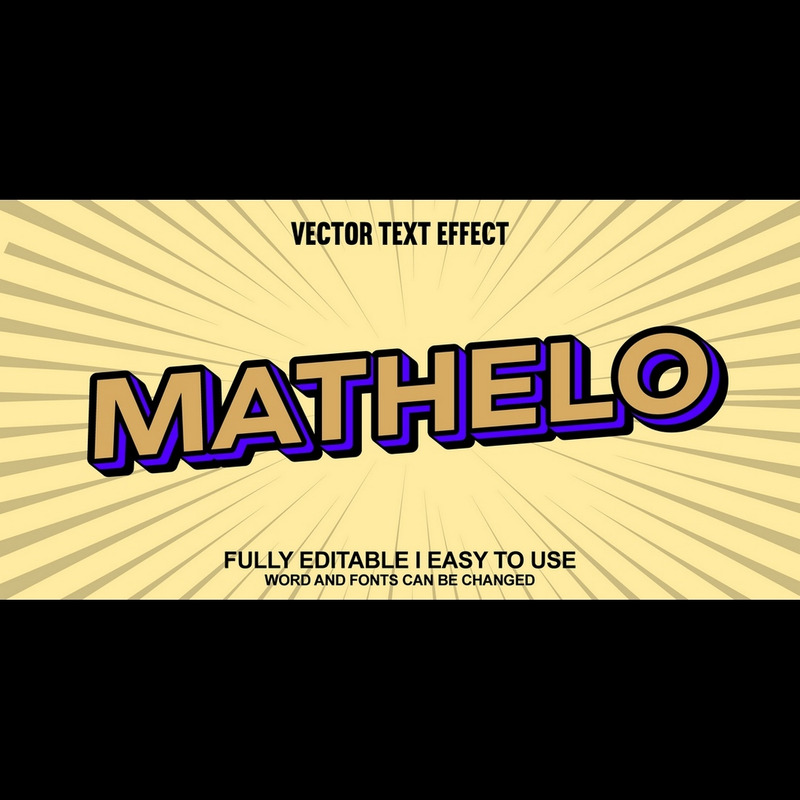 Mathelo helt redigerbar vektor 3D-texteffekt - Features Image 1
