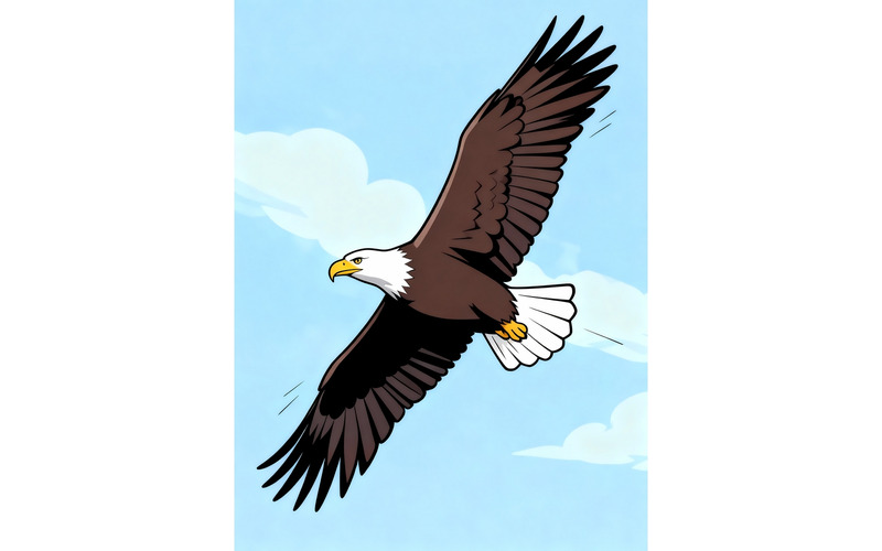 Alacsony szögből nyíló sisak repül az ég ellen (AI illusztráció kép + vektor vonalas rajz) - Features Image 1