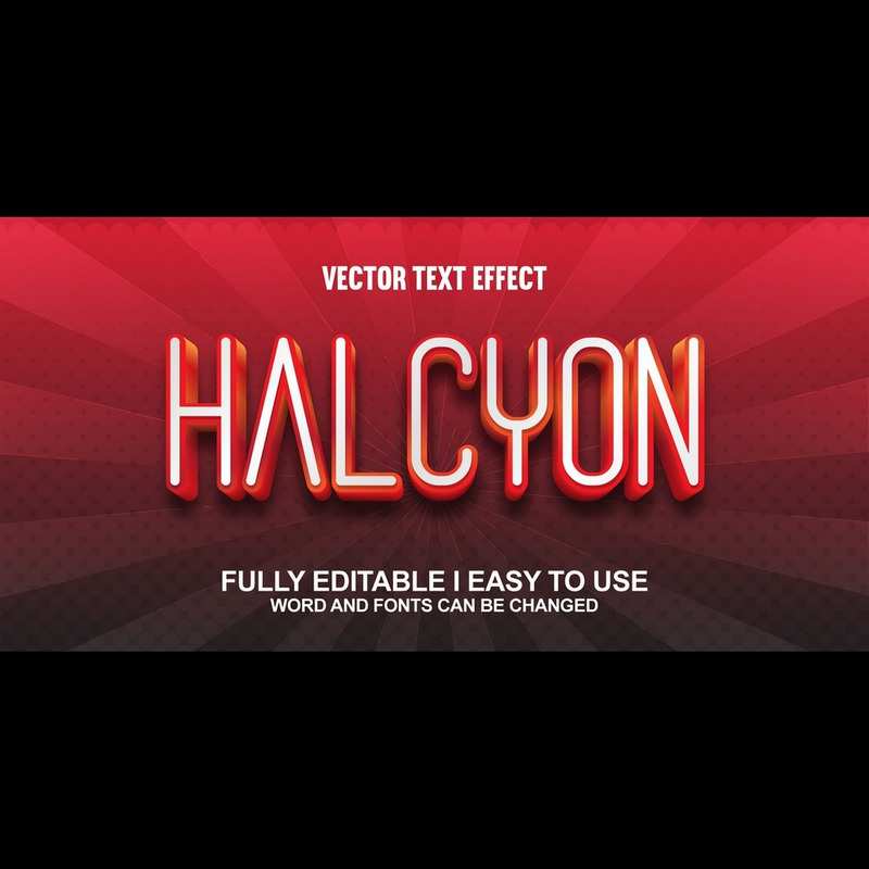 Halcyon helt redigerbar vektor 3D-texteffekt - Features Image 1