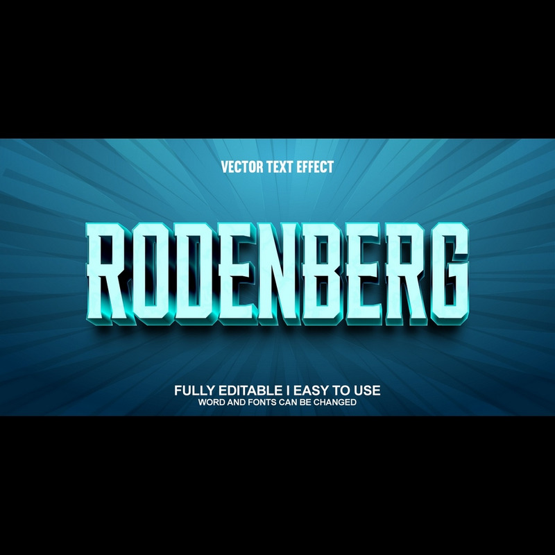 Полностью редактируемый векторный 3D-текстовый эффект Rodenberg - Features Image 1