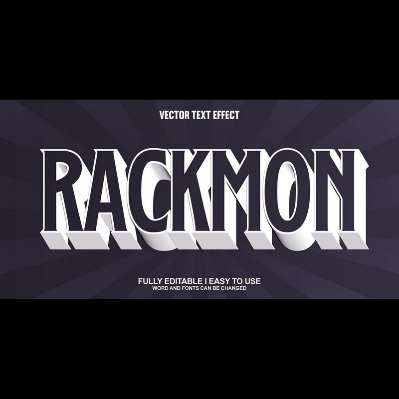 Rackmon helt redigerbar vektor 3D-texteffekt - Features Image 1