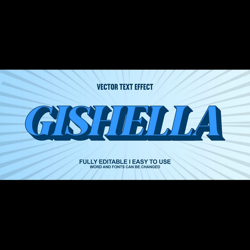 Gishella helt redigerbar vektor 3D-texteffekt - Features Image 1