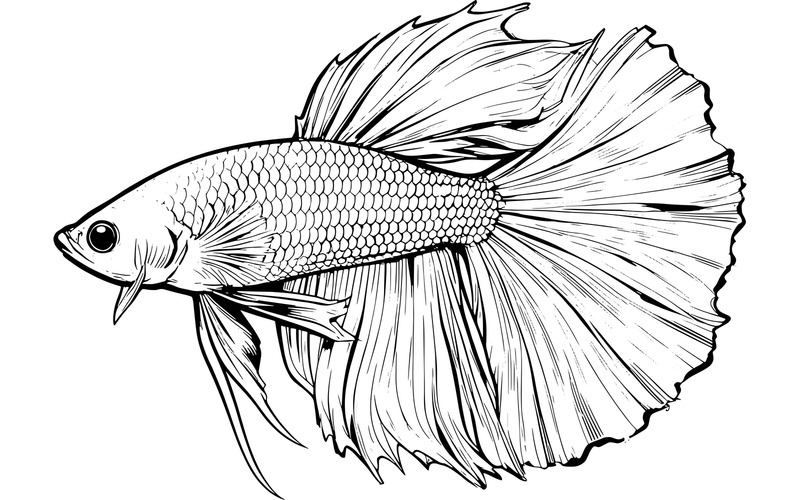 Vacker färgglad siamesisk bettafisk (AI-illustrationsbild + vektorgrafik) - Features Image 2