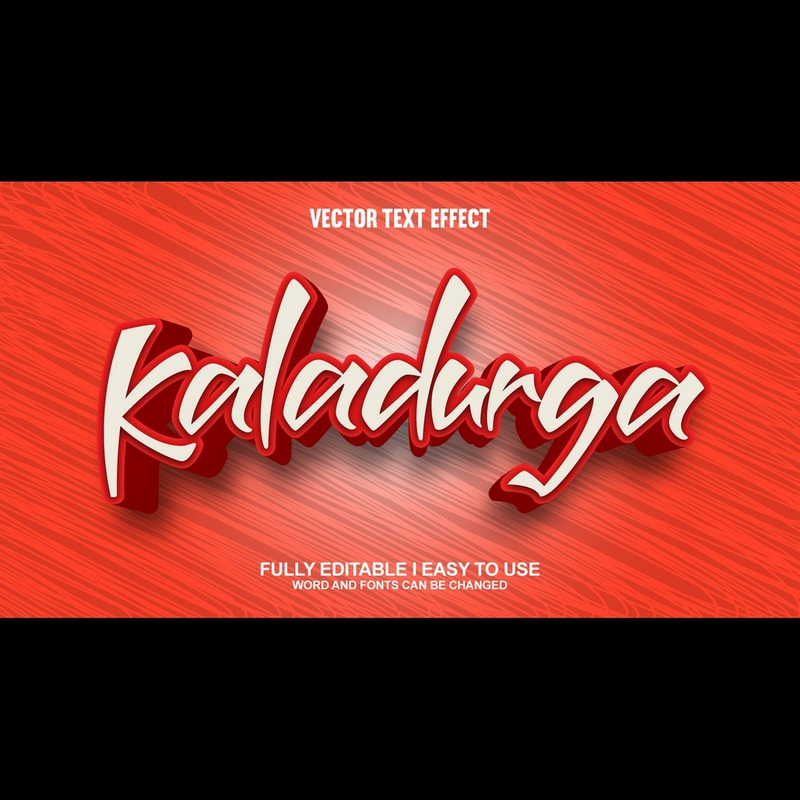 Kaladurga helt redigerbar vektor 3D-texteffekt - Features Image 1