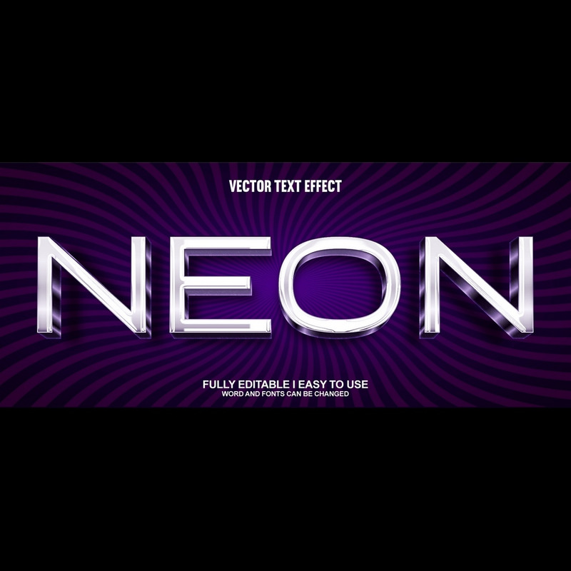 Neon helt redigerbar vektor 3D texteffekt - Features Image 1